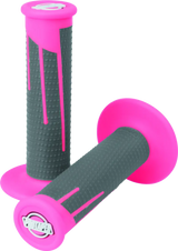 Pink and gray motorcycle handlebar grips in neon pink dark color for ProTaper Clamp-On Grips