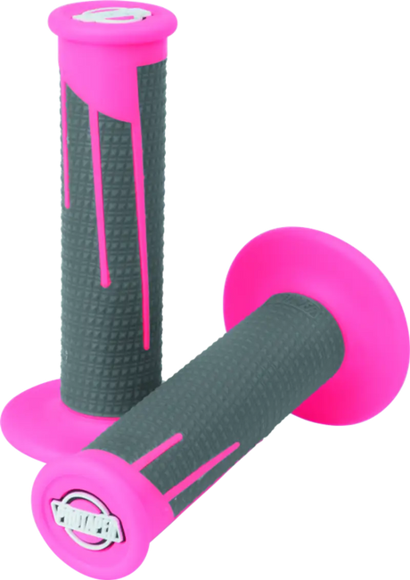 Pink and gray motorcycle handlebar grips in neon pink dark color for ProTaper Clamp-On Grips