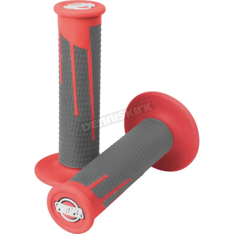 Red dark gray motorcycle handlebar grips for ProTaper Full Diamond Clamp-On Grips