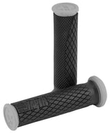 Black dual density ATV grips with diamond pattern for better grip and comfort