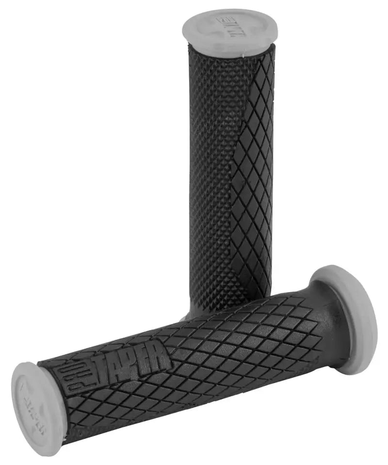 Black dual density ATV grips with diamond pattern for better grip and comfort