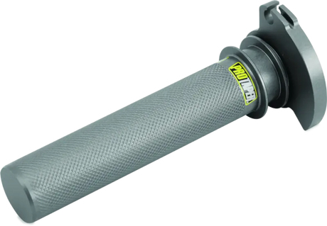Gray motorcycle throttle grip on ProTaper Honda CR85 aluminum throttle tube