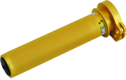Gold ProTaper Twister throttle assembly with textured grip for KTM 2-stroke