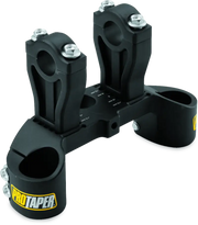 Black aluminum adjustable handlebar risers for Kawasaki KLX110 upper clamp assembly