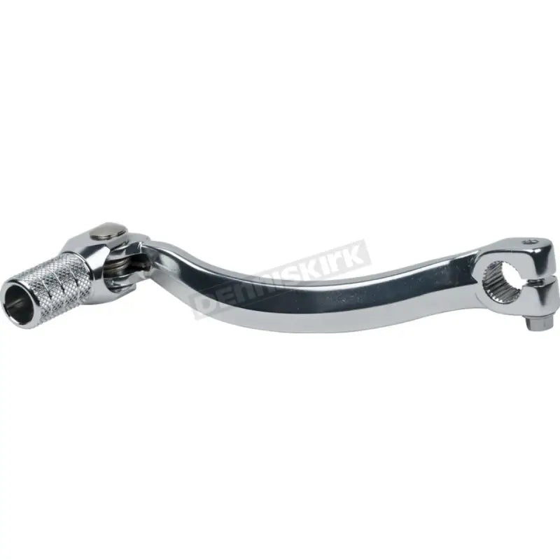 Chrome motorcycle kick starter on ProTaper Kawasaki KX450F aluminum shifter