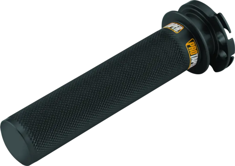 Black motorcycle handlebar grip on KTM 4-stroke models with aluminum throttle tube