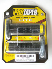 Black and yellow ProTaper Pillow Top Lite Grips for motorcycle handlebar comfort