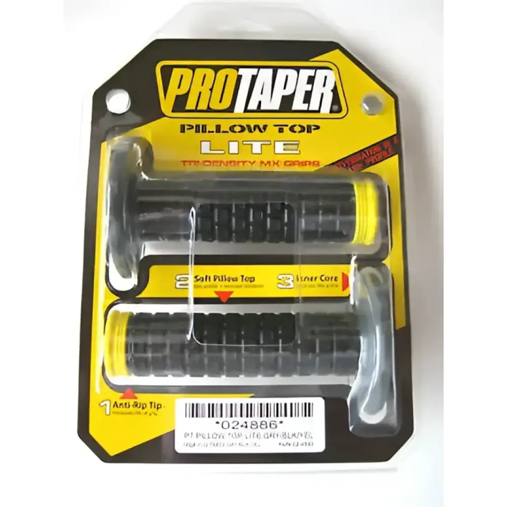 ProTaper Pillow Top Lite Grips in Gray Black Yel for motorcycle throttle control