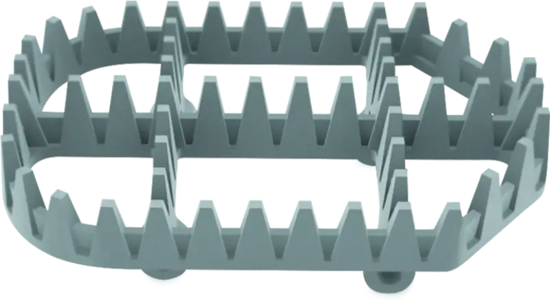 Gray plastic square rack with triangular teeth for ProTaper SS Standard Cleat Kit