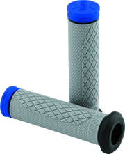 Gray ProTaper Tri Density Diamond ATV grips with blue and black ends for better control