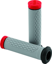 Gray ProTaper Tri Density Diamond ATV grips with red and black ends for bike control