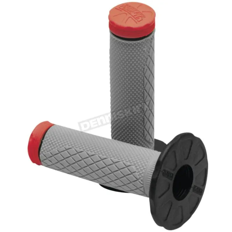 Gray motorcycle handlebar grips featuring ProTaper Tri Density Full Diamond MX design