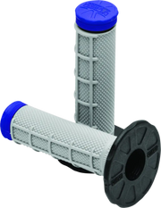 Gray and blue ProTaper Tri Density MX 1/2 Waffle Grips for motocross riding