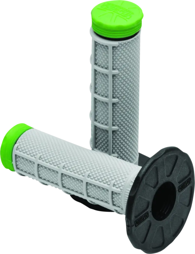 Gray and green ProTaper Tri Density MX 1/2 Waffle Grips for bike handlebar comfort