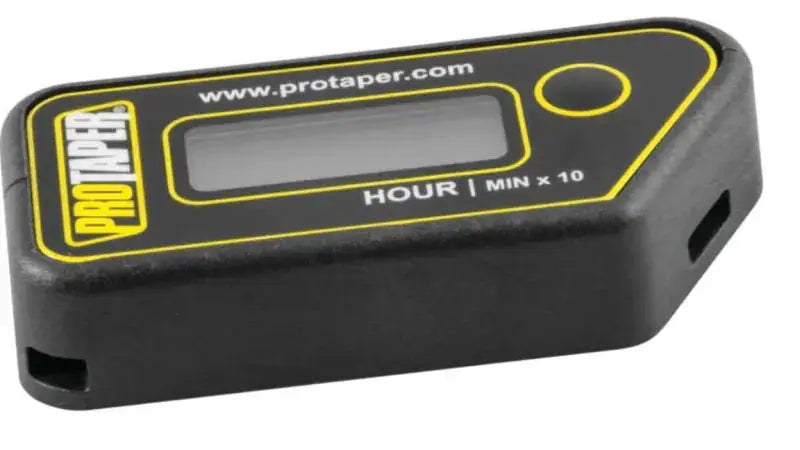Black hour meter with yellow trim on ProTaper Wireless Hour Meter for easy tracking