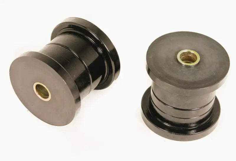 Two black polyurethane diff carrier bushings for Chevy Corvette diff carrier upgrade