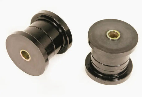Two black polyurethane diff carrier bushings for Chevy Corvette diff carrier upgrade