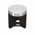 Black and silver two-stroke piston kit for Yamaha motorcycle engine with three rings