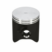 Black and silver two-stroke piston kit for Yamaha motorcycle engine with three rings