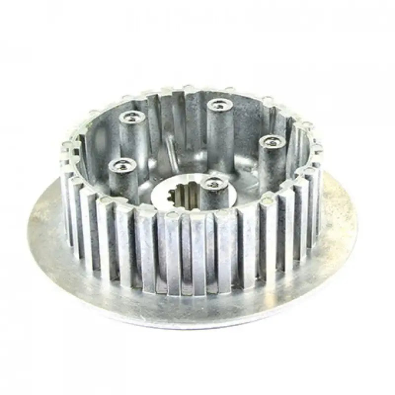 Silver metal clutch housing with internal splines for Kawasaki hub kaw motorcycle’s clutch