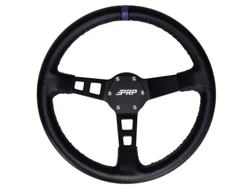 PRP Deep Dish Leather Steering Wheel- Blue - Truck & Automotive