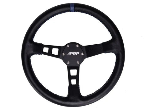 PRP Deep Dish Leather Steering Wheel- Blue - Truck & Automotive