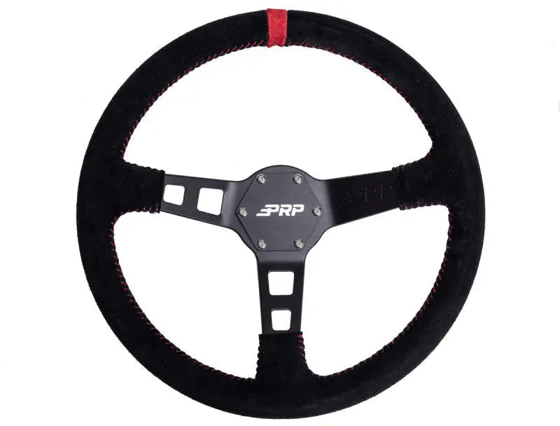 PRP Deep Dish Suede Steering Wheel- Red - Truck & Automotive