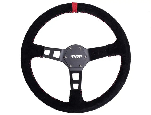 PRP Deep Dish Suede Steering Wheel- Red - Truck & Automotive
