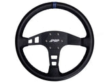 PRP Flat Leather Steering Wheel- Blue - Truck & Automotive