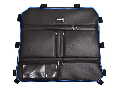 Voodoo Blue PRP RZR Ovrhead Bag with multiple zippers and clear window pocket