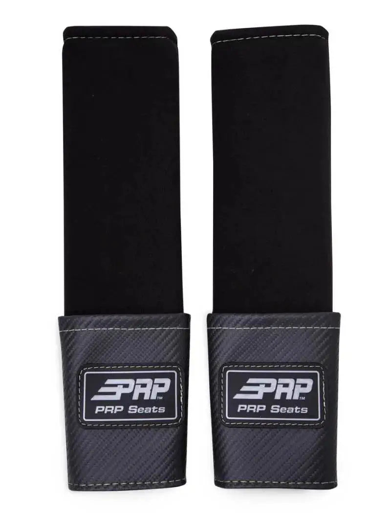 Pair of black PRP Seatbelt Pads with pocket for added comfort and style