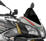 Motorcycle front fairing with Puig 7615N Windscreen Racing Black for sleek look