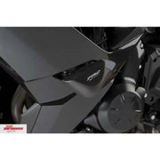 Dark grey Puig 9467N Frame Sliders Pro Black Kaw with carbon fiber frame slider