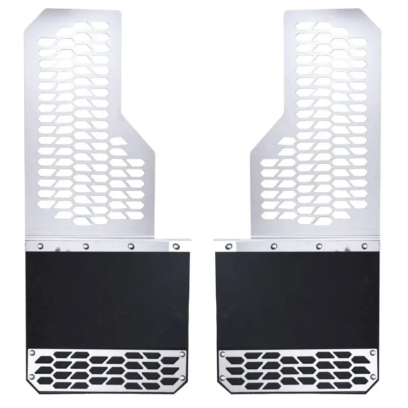 Putco 15-19 Chevy Silv/Sierra HD Dually (Front) - Set of 2 Mud Skins - Brushed SS w/ Hex Shield - 78170