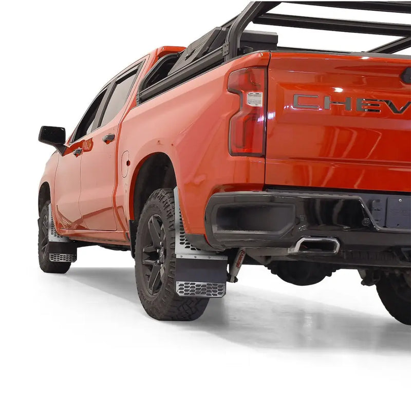 Putco Features New Hex Shield™ Pattern Mud Flap 78000 - Skins Polished SS Fits Chev SI