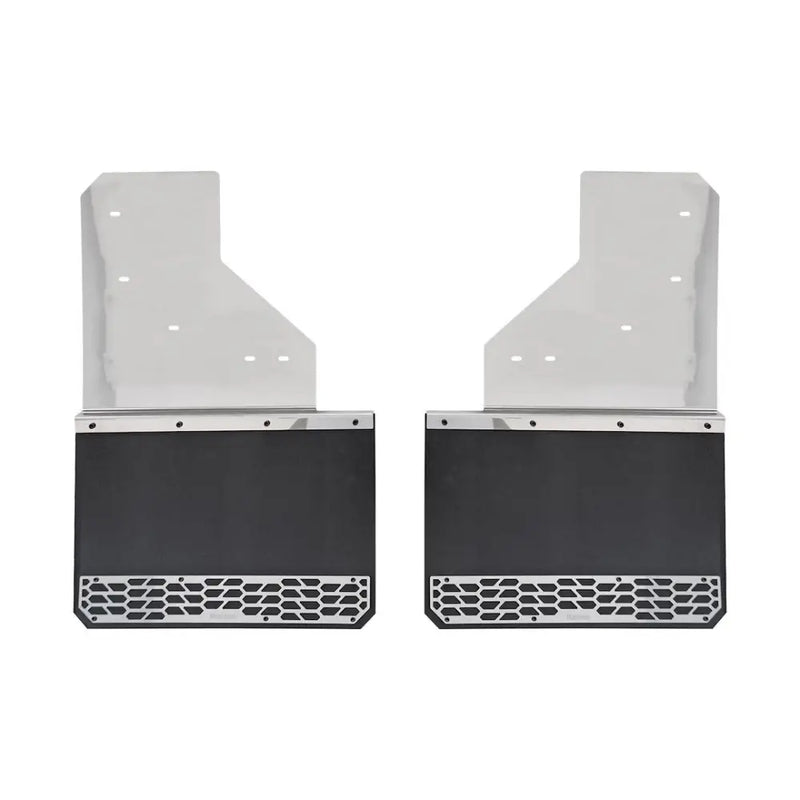 Putco Features New Hex Shield™ Pattern Mud Flap 78385 - Skins Polished Stainless Stee