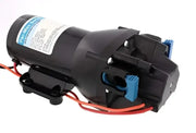 Black water pump with blue accents, Jabsco Parmax HD4 12V 4GPM 60Psi product image