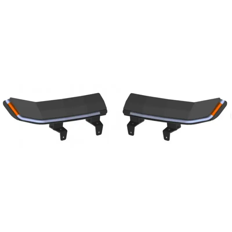 Two black automotive light fixtures from QTE992 Quake LED for 2018+ Jeep Jl Retro-Fi