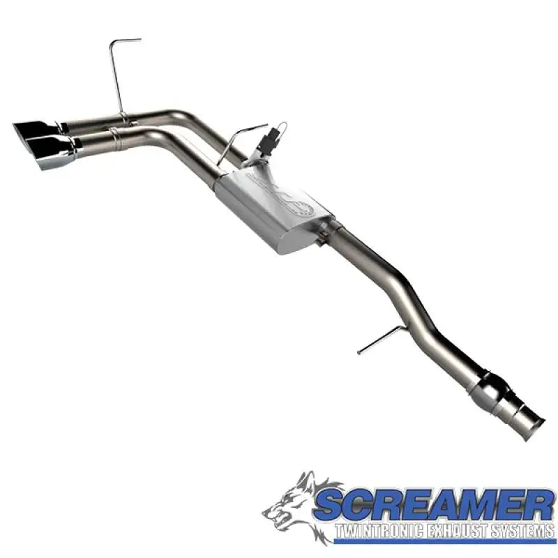 QTP 14-18 Chevy Silverado 1500 4.8L/5.3L EC/CC SB 304SS Screamer Cat-Back Side Exit w/4.5in Tips 