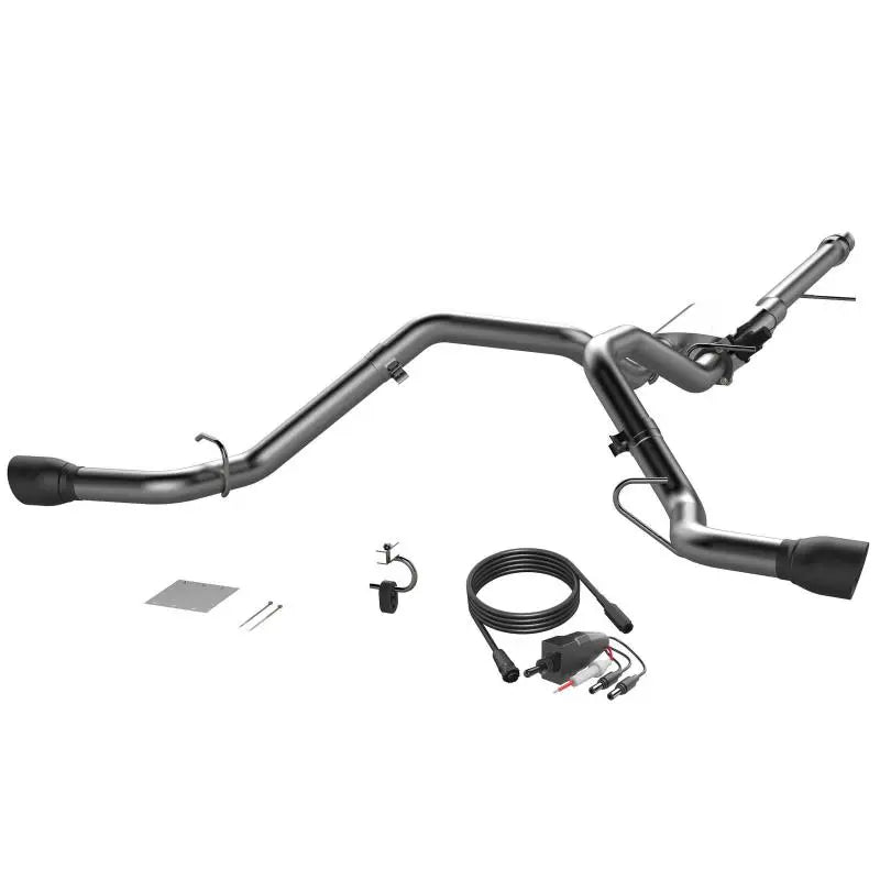 QTP 14-18 Chevy Silverado 1500 4.8L/5.3L EC/CC SB 304SS Screamer Cat-Back Rear Exit w/4.5in Blk Tips - 410015B