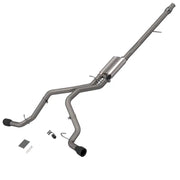 QTP 14-18 Chevy Silverado 1500 4.8L/5.3L EC/CC SB 304SS Screamer Cat-Back Rear Exit w/4.5in Blk Tips - 410015B