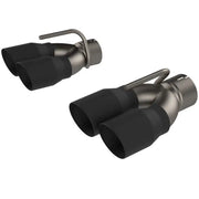 QTP QTP 15-18 Dodge Challenger 5.7L 304SS Screamer Exhaust 3in Quad Tip Adapter w/Black Tips