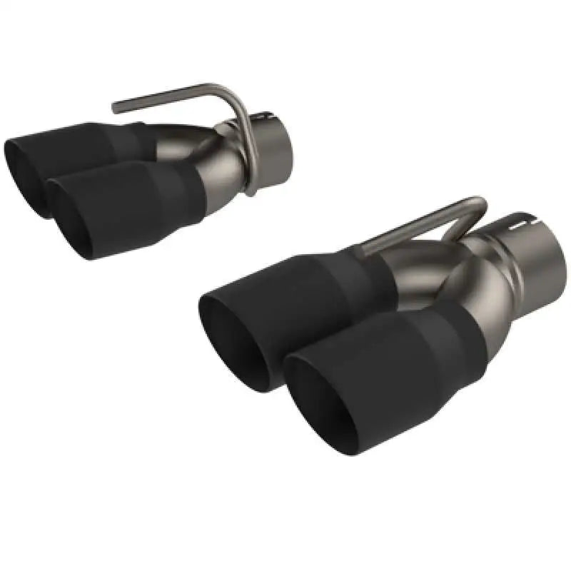 QTP QTP 15-18 Dodge Challenger 5.7L 304SS Screamer Exhaust 3in Quad Tip Adapter w/Black Tips