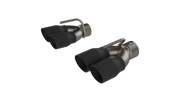 QTP 15-18 Dodge Challenger 6.2L/6.4L 304SS Screamer Exhaust 3in Quad Tip Adapter w/Black Tips - Truck & Automotive