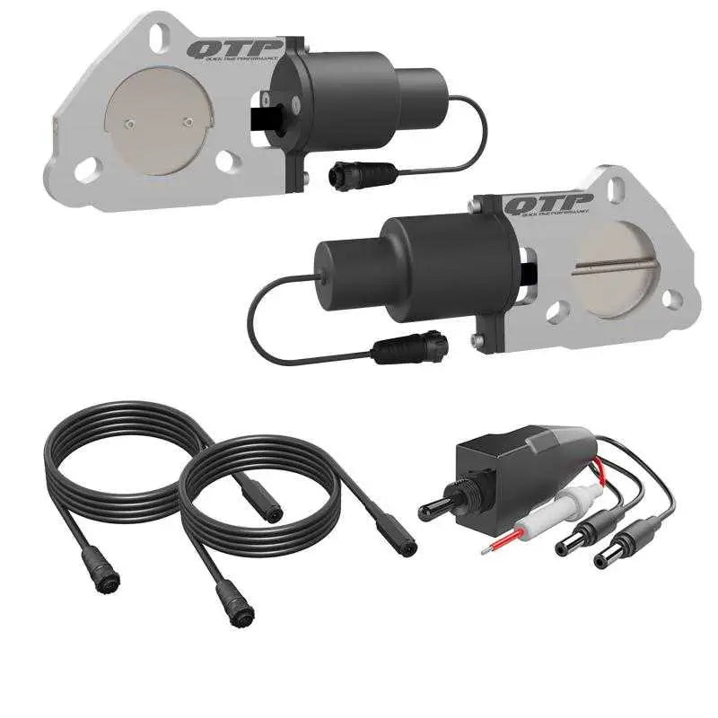 QTP 2.25in Bolt-On QTEC Dual Electric Cutout Valves - Pair 