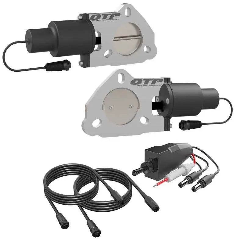 QTP 2.5in Bolt-On QTEC Dual Electric Cutout Valves - Pair 