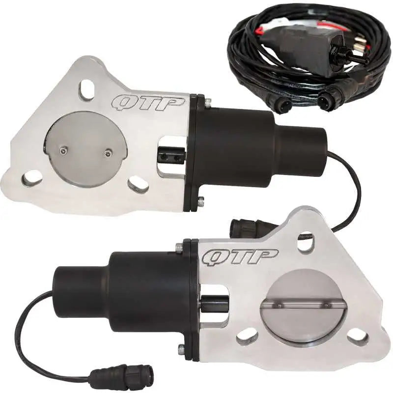 QTP 2.5in Bolt-On QTEC Dual Electric Cutout Valves - Pair 