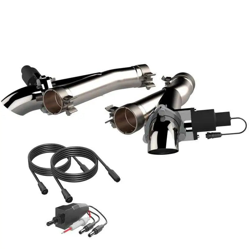 QTP 2018+ Jeep Grand Cherokee Trackhawk 2.75in 304SS Aggressor Cutout Dual Mid Pipes 