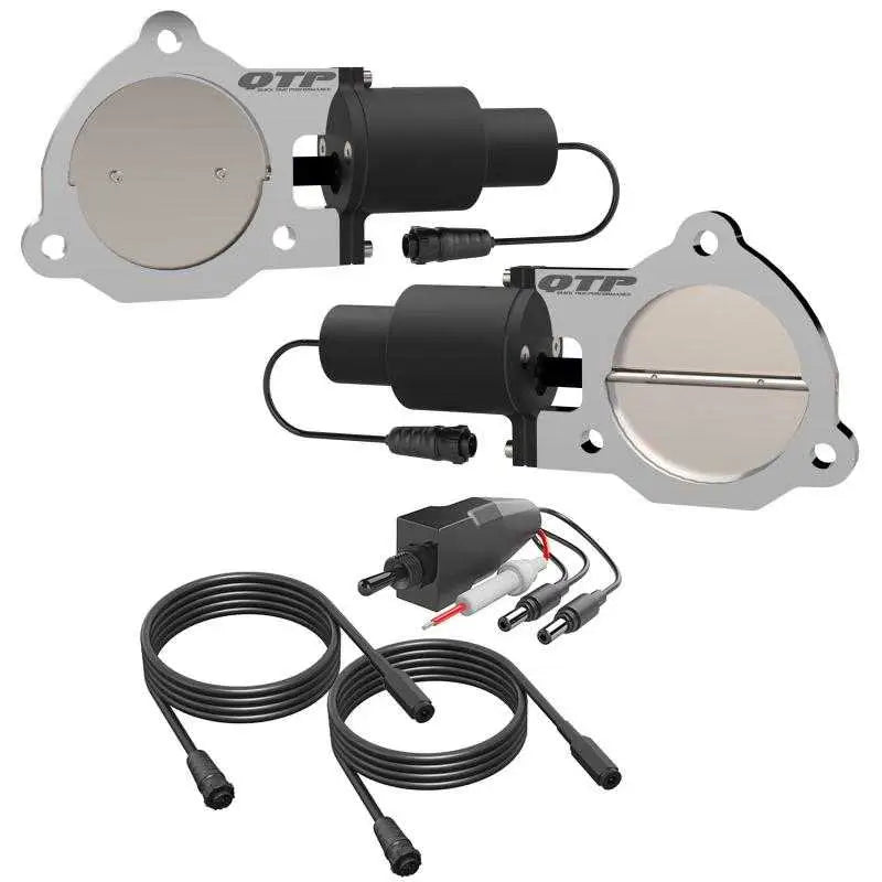 QTP 3.5in Bolt-On QTEC Dual Electric Cutout Valves - Pair 