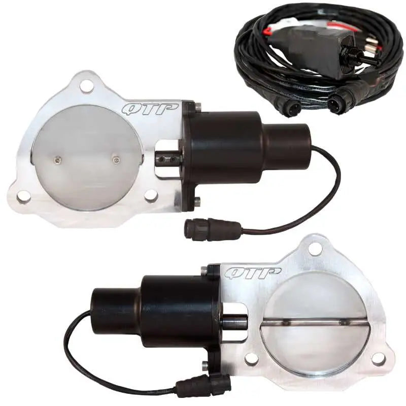 QTP 3.5in Bolt-On QTEC Dual Electric Cutout Valves - Pair 